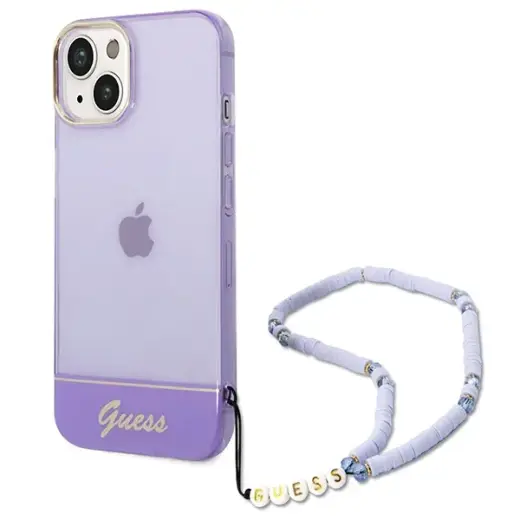 Guess GUHCP14MHGCOHU iPhone 14 Plus 6,7" fioletowy|purple hardcase Translucent Pearl Strap