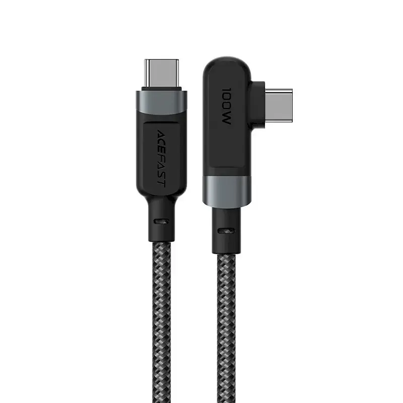 Acefast angled cable USB Type C - USB Type C 2m, 100W (20V | 5A) gray (C5-03 deep space gray)