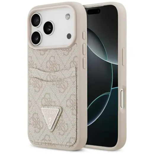 Case Guess 4G Double Card Triangle for iPhone 17 Pro pink