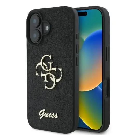 Guess case for iPhone 16 Plus 6,7" GUHCP16MHG4SGK black hardcase Fixed Glitter Big 4G
