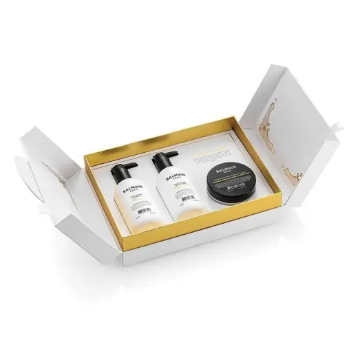 Set Balmain Professionnel: Moisturizing, Hair Shampoo, For Hydration, 300 ml + Moisturizing, Hair Conditioner, For Hydration, 300 ml + Moisturizing, Hair Treatment Cream Mask, For Repairing, 200 ml