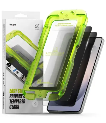 Ringke Easy Slide Privacy karastatud kaitseklaas telefonile Galaxy S26 (privaatsusefekt) paigaldusraamiga (2 tk.)