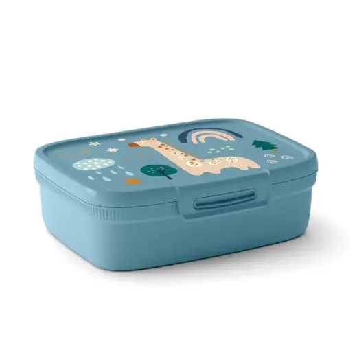 Snap Box Rectangular Food Storage Container with Divider 1,8L blue-grey 