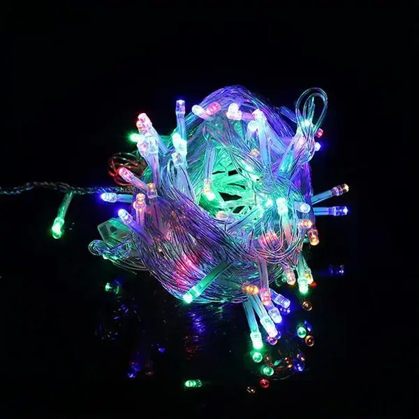Lampki choinkowe LED - 5m/50 lampek      wielokolorowe/multicolor zasilane bat. 3xAA EHD-LS02