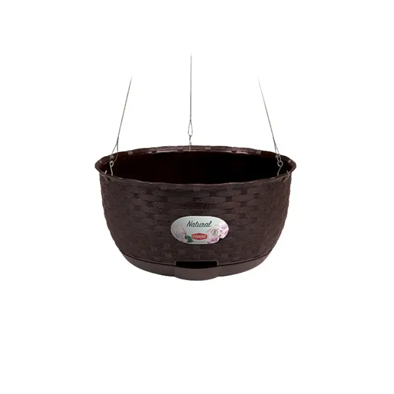 Puķu pods piekarināms Natural Ø30x14,5cm tumši brūns