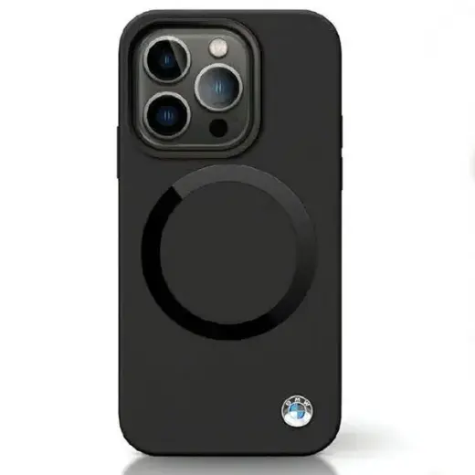 BMW BMHMP14LSILBK2 iPhone 14 Pro 6.1" czarny|black Signature Liquid Silicone MagSafe