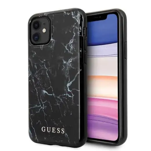 Guess GUHCN61PCUMABK iPhone 11 6,1" | Xr czarny|black Marble