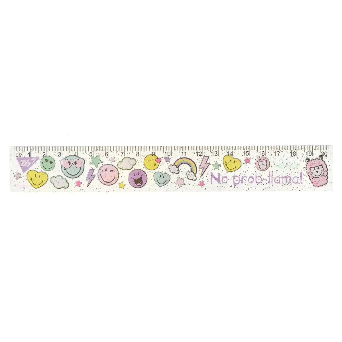 Lineāls YES 20 cm Smiley World Fashion.