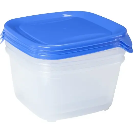 Food containers set of 3, square 3x1,2L Fresh&Go blue