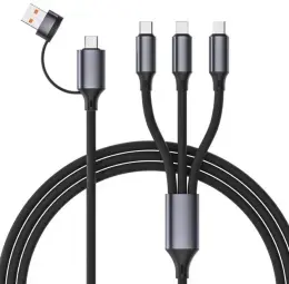 Gembird 4-in-1 data transfer and charging cable | USB-A to USB-C, Lightning, Micro USB | 1.5m