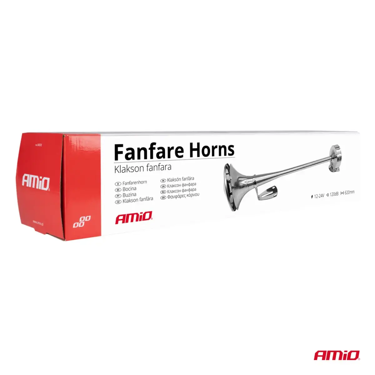 Horn fanfare signal chrome 620mm LowTone AMIO-04078
