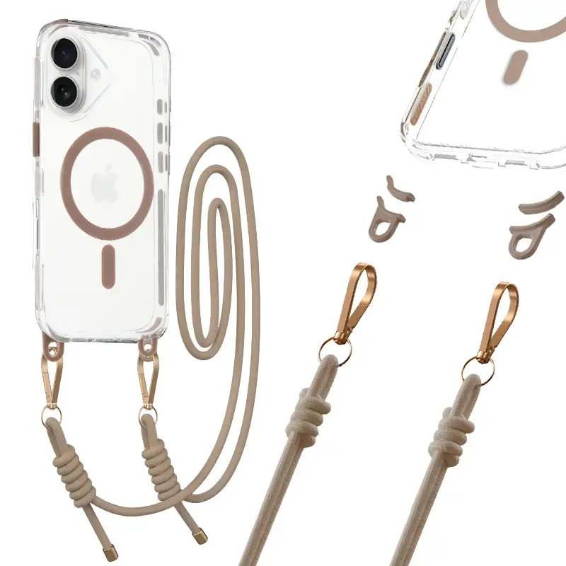 Tel Protect Strap Clear maciņš telefonam iPhone 17 zelta krāsā