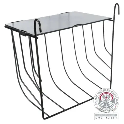Aksesuārs grauzējiem - Trixie Hay manger, hanging, with lid, metal, 20 × 18 × 12 cm