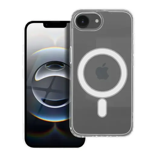 Case for iPhone 16e (SE 4 2025 Clear Mag Cover (MID) compatible with MagSafe transparent