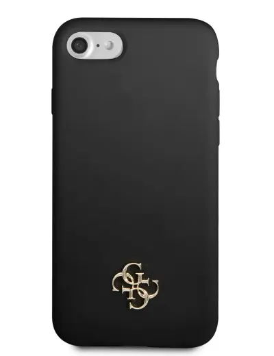 Guess 4G Silicone Metal Logo Case for iPhone 7|8|SE2020|SE2022 Black