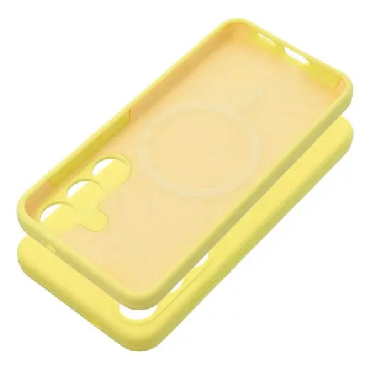 Case SILICONE 2mm for SAMSUNG S25 compatible with MagSafe lemon