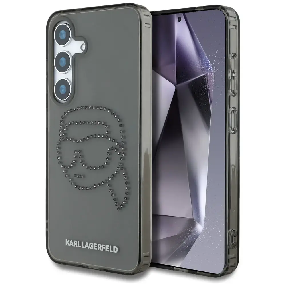 Karl Lagerfeld Rhinestones Karl Head Logo Case for Samsung Galaxy S25 Black