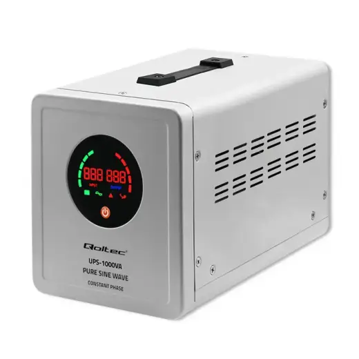 Qoltec Uninterruptible power supply Pure Sine Wave UPS | 1000VA | 700W | constant phase | Grey