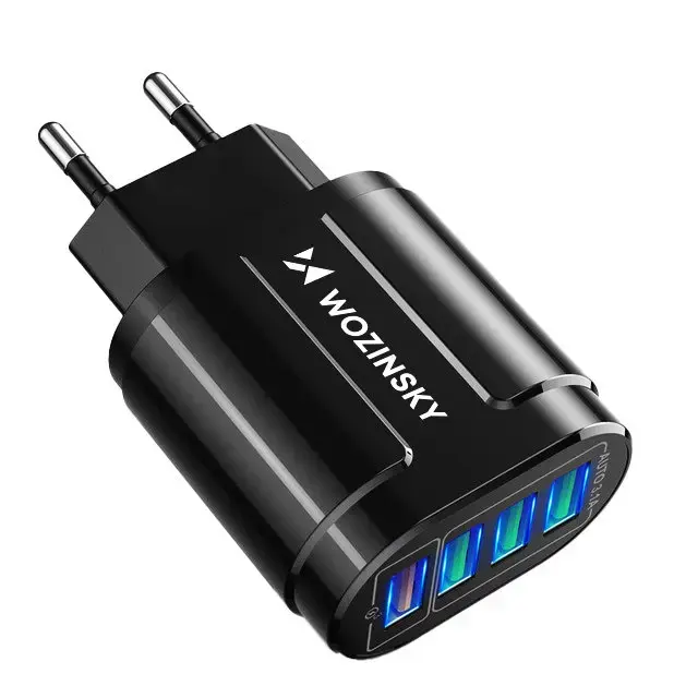 Wozinsky WWCUAB 48W 4x USB-A QC wall charger - black