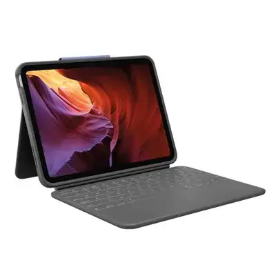 Logitech Rugged Folio - keyboard and folio case - QWERTZ - German - graphite Input Device