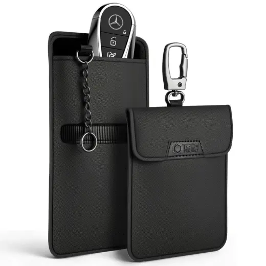 KLATKA FARADAYA TECH-PROTECT KLR400 POUCH KEYLESS RFID SIGNAL BLOCKER CASE BLACK/BLACK