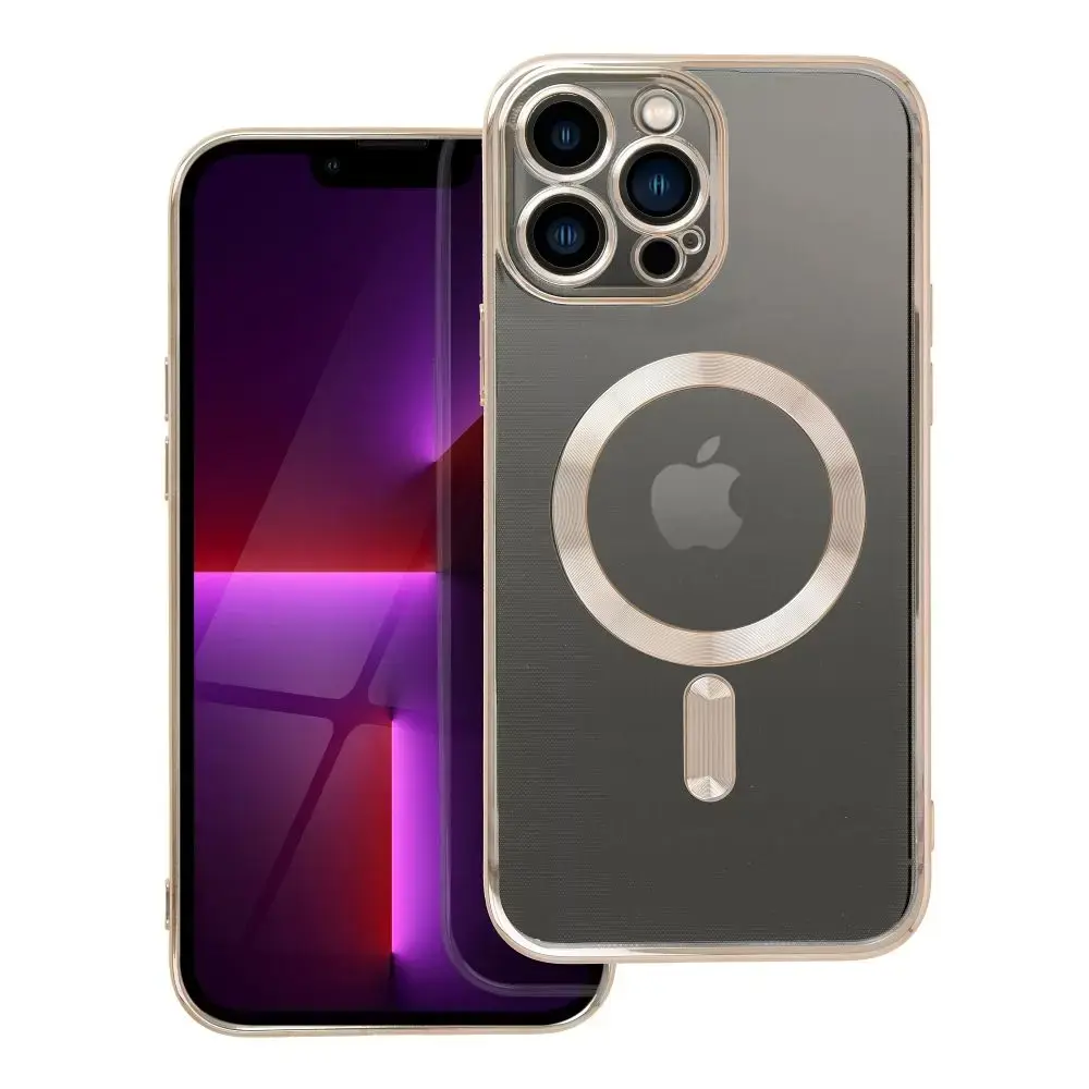 Electro Mag maciņš ar MagSafe atbalstu telefonam iPhone 13 Pro Max zelta krāsā