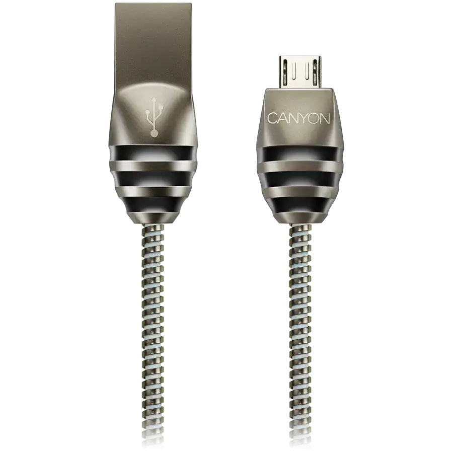 Canyon UM-5 datu pārraides un uzlādes vads | USB-A uz Micro USB | 10W | 1m | pelēks