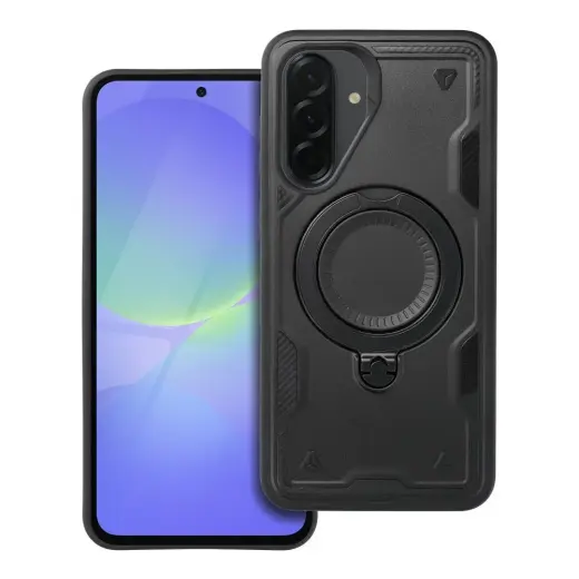FROST ARMOR telefono dėklas su stovu Samsung Galaxy A36 5G (A366) juodas