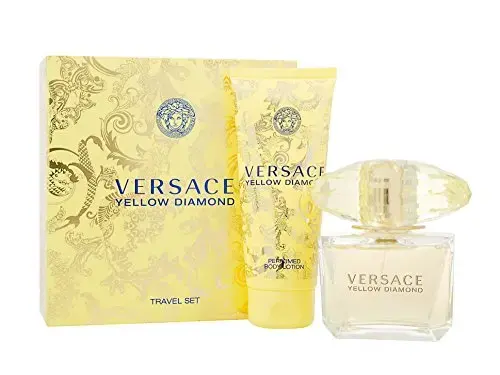Versace Yellow Diamond by Gianni Versace EDT SPRAY 3 OZ & BODY LOTION 3.4 OZ (TRAVEL SET) for WOMEN