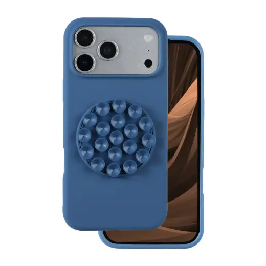 Silicone Stick phone case for iPhone 17 Pro blue