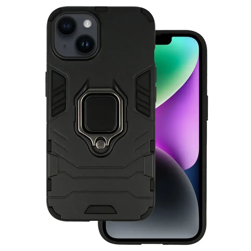 Ring Armor maciņš ar statīvu telefonam iPhone 14 Plus melns