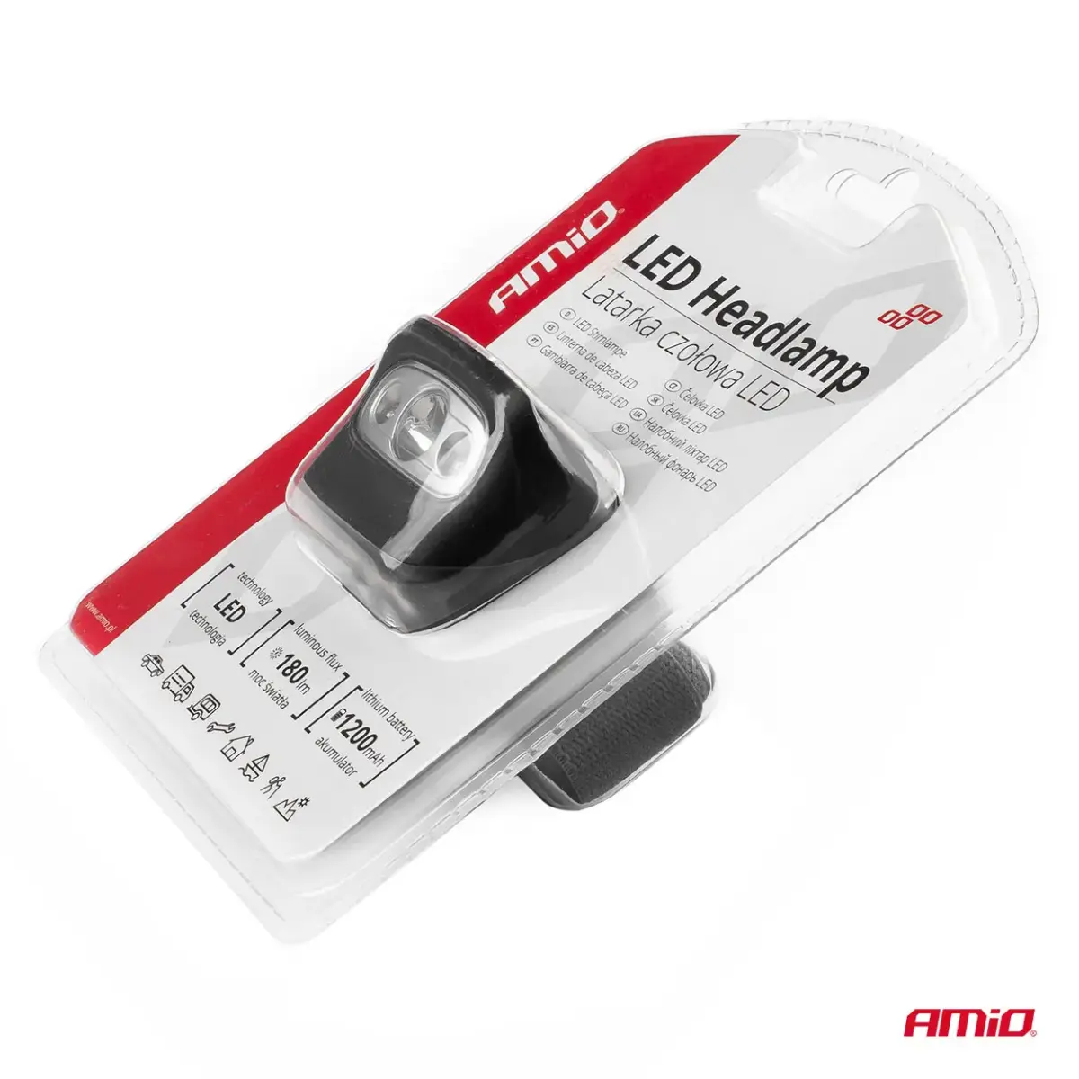 Headlamp LED 3W 1200mA rechargable 180Flux IPX4