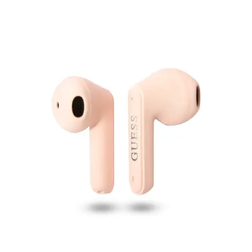 Guess GUTWST82TRP TWS Bluetooth headphones + docking station pink|pink Triangle Logo