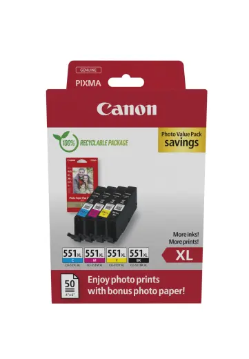 Tindikassettide komplekt Canon CLI-551XL 6443B008 must/tsüaan/magenta/kollane 4 tk