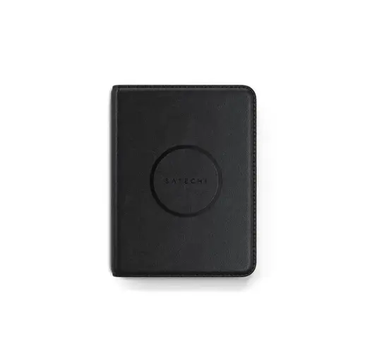 Locator compatible with Apple Find My Satechi FindAll Passport Cover shape Vegan Leather ST-VPCK black