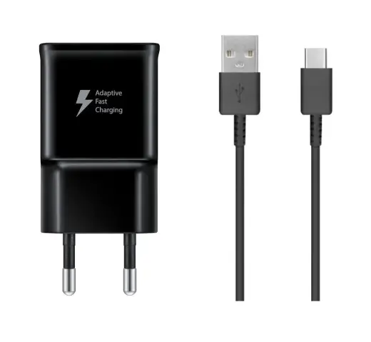 Samsung EP-TA200EBE travel charger | 15W | USB-C | with USB-C to USB-C cable included | black (OEM)