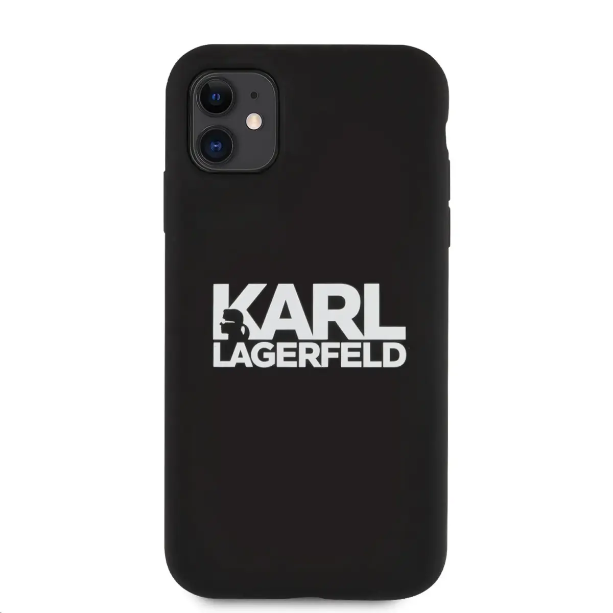 Karl Lagerfeld Stack White Logo Silicone Case for iPhone 11 Black