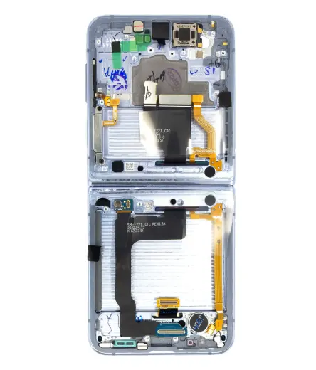LCD display + Touch Unit + Front Cover Samsung F721 Galaxy Z Flip 4 5G Blue (Service Pack)