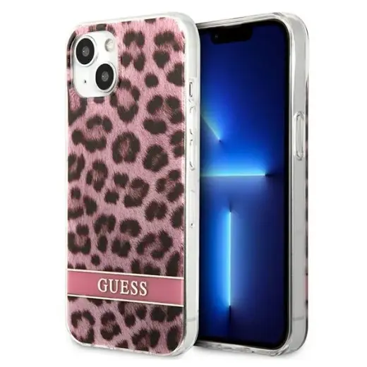 Guess GUHCP13MHSLEOP iPhone 13 6,1" różowy|pink hardcase Leopard