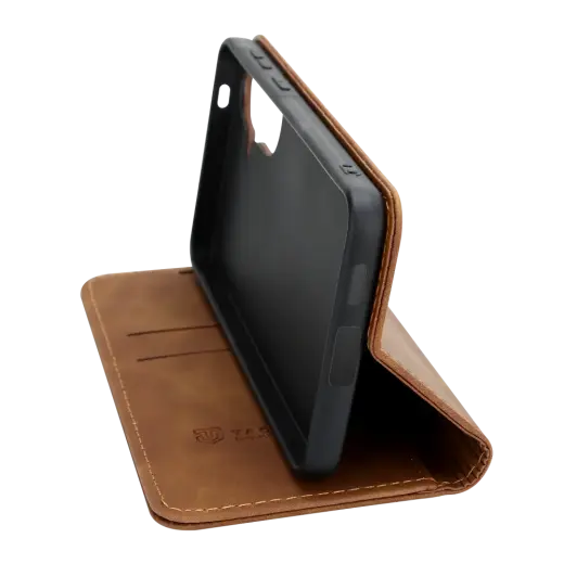 Tactical Xproof book type phone case for Samsung Galaxy A57 (A576) brown