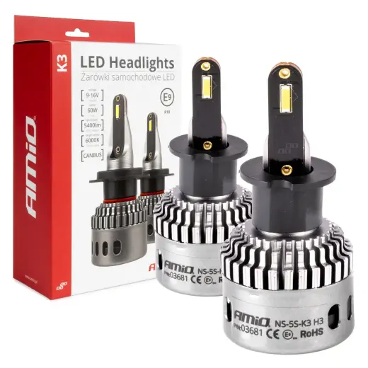 LED Headlights K3 Series H3 12V 6000K canbus AMIO-03681