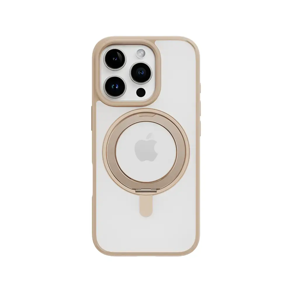 Rock Rotating Stand Soft Touch Series maciņš ar statīvu telefonam iPhone 16 Pro Max zelta krāsā
