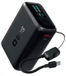 SBS išorinė baterija (powerbank) | 10 000 mAh | 40W | PD | USB-C | LED ekranas | juodas
