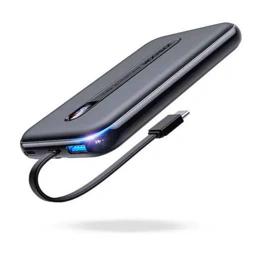 Joyroom Linglong power bank 10000mAh 20W Power Delivery Quick Charge USB | USB Type C | built-in USB Type C cable black (JR-L001 black)