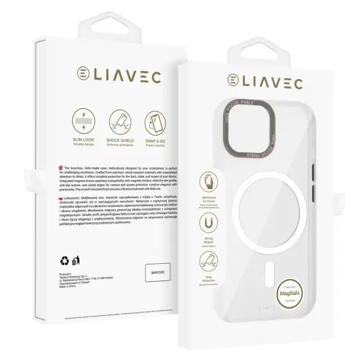 Liavec Hybrid telefoni ümbris MagSafe toega iPhone 15 läbipaistev