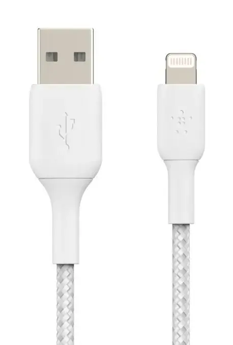 Cable Braided USB-Lightning 1m White