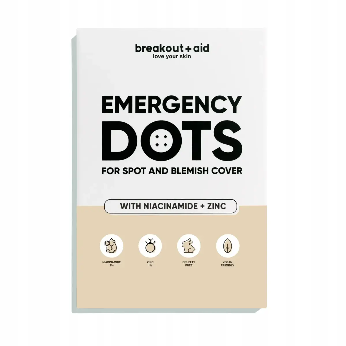 Breakout + Aid Emergency Dots for Spots and Blemishes Topical Acne Treatment with Niacinamide and Zinc 72 Pc