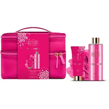 "Vanilla & Almond Body Care Set - Gift set for body care in a cosmetic bag."