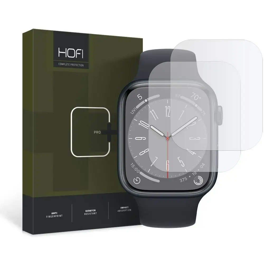 HOFI HYDROFLEX PRO+ 2 GAB. APPLE WATCH 4 | 5 | 6 | 6 | 7 | 8 | 9 | SE (44 | 45 MM) CAURSPĪDĪGA HIDROGĒLA PLĒVE