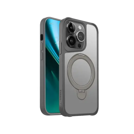 Etteri Matt Mag Ring maciņš ar statīvu un MagSafe atbalstu telefonam iPhone 14 Pro pelēks